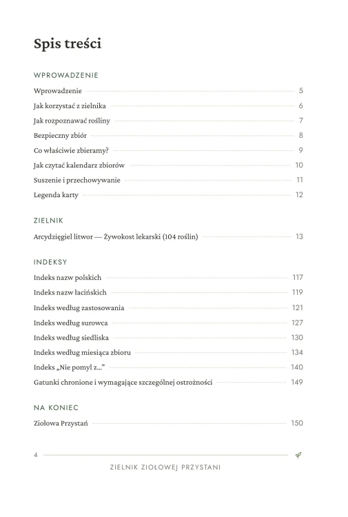 Zielnik Ziołowej Przystani — ebook — spis treści